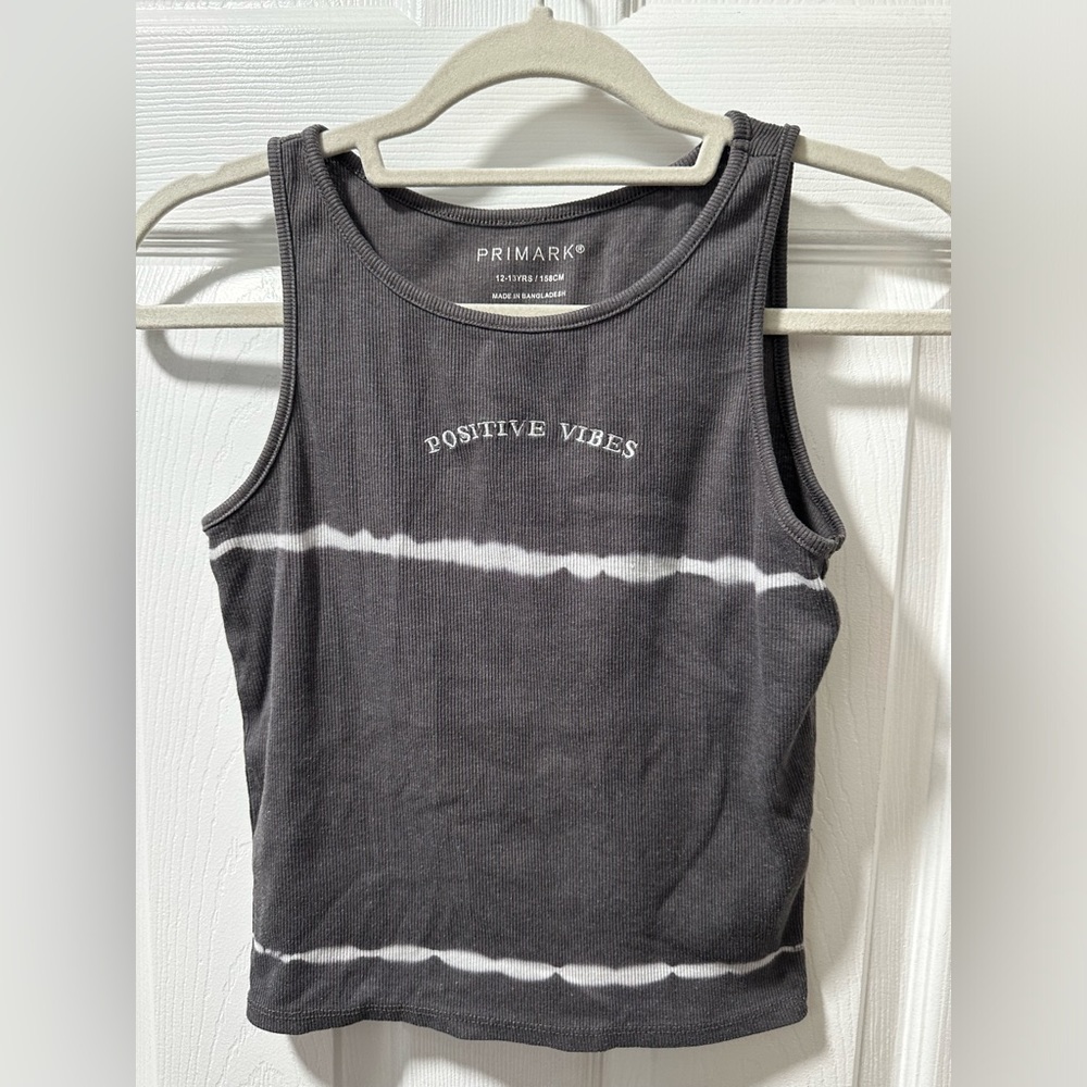 Primark Gray Sleeveless Top - Positive Vibes